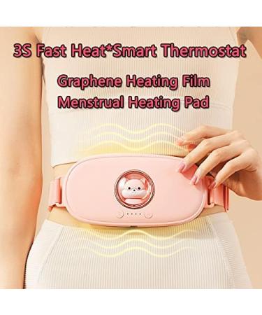 Portable Cordless Heating Pad for Period Cramps - 4 Heat Levels, 5 Massage Modes - Menstrual Pain Relief Device for Women and Girls (Pink) - Buy Online on GoSupps.com