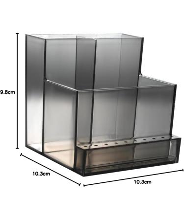 minkissy 1PC Nail Art Storage Box shelving brackets makeup brush holder makeup brush cup Nail Drill Bit Display Stand makeup brush stand Make Up Organizer desk stand perfume Acrylic 10.5x10.3cm Black - Buy Online on GoSupps.com