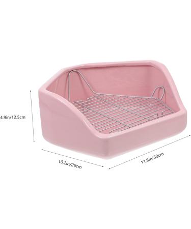 Levemolo Rabbit Toilet Pet Toilet Supply Rabbit Bedding Small Pet Toilet Bunny Bedding Litter Pink Ceramics 30X26X12.5cm Pink - Buy Online on GoSupps.com