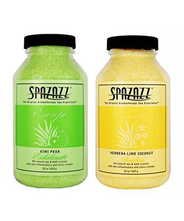 Spazazz Aromatherapy Spa and Bath Crystals - Kiwi Pear/Verbena Lime Coconut 2PK