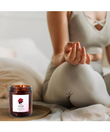 Rose Scented Candle - Soy Wax Aromatherapy with Crystals & Rose Petals | Perfect Stress Relief Gift for Women - Ideal for Birthdays & Anniversaries - Buy Online on GoSupps.com