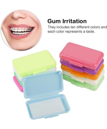 10 Boxes of Braces Chewing Gum & Wax - Dental Aroma Relief for Braces Wearers | International Shipping - Buy Online on GoSupps.com