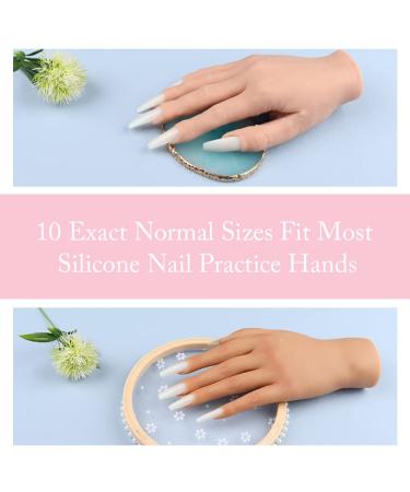 500 Pcs Extra Long Coffin Nail Tips, Natural Color Acrylic Full Cover False Nails - Ideal for Salons and DIY Nail Art. 10 Sizes for Silicone Nail Practice Hands - Buy Online on GoSupps.com