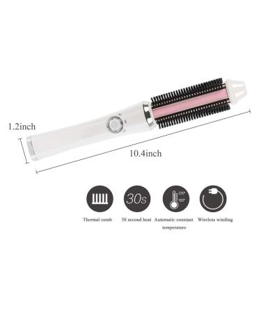 Portable USB Cordless Hair Straightener & Curler Comb - Mini Size Dual Voltage 2600mAh Rechargeable Battery for Travel - White - Buy Online on GoSupps.com