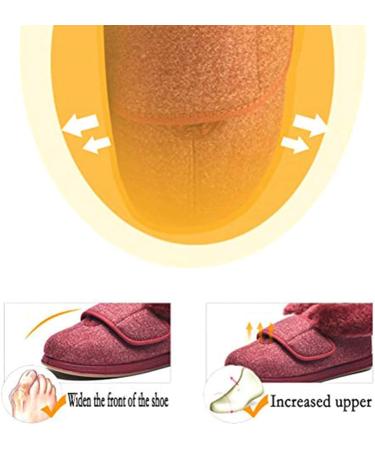 JBTNBX Womens Diabetic Shoes - Extra Wide Adjustable House Shoes for Swollen Feet, Edema, Arthritis - Size 6.5 Deep Pink - Buy Online on GoSupps.com