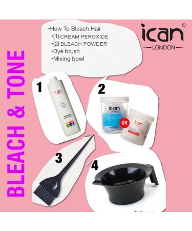 ICAN LONDON PROFESSIONAL CREAM PEROXIDE 30 VOL 9% 250 ML + RAPID BLUE POWDER BLEACH 80 G SET - Buy Online on GoSupps.com