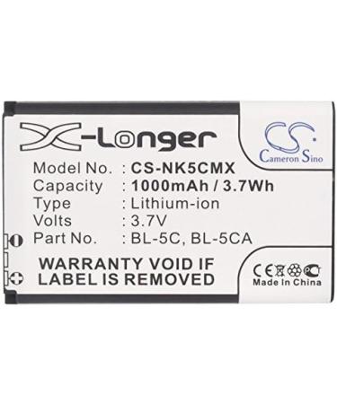 BL-5C Replacement Battery 3.7V 1000mAh for Nokia 1208 3660 6282 & More - International Shipping - Buy Online on GoSupps.com