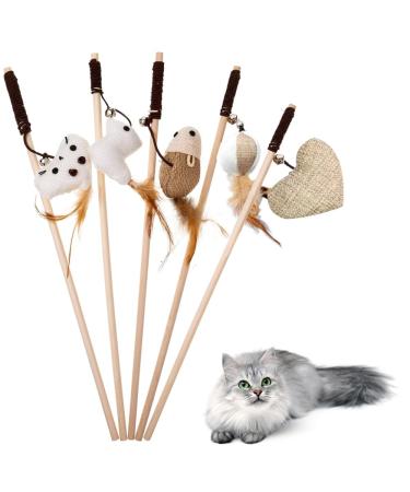 ZDQC 5 pieces of cat toys feather rod cat angel interactive cat toys springs cats spring toys cat toys toys with feathers interactive cat toys cat toys h