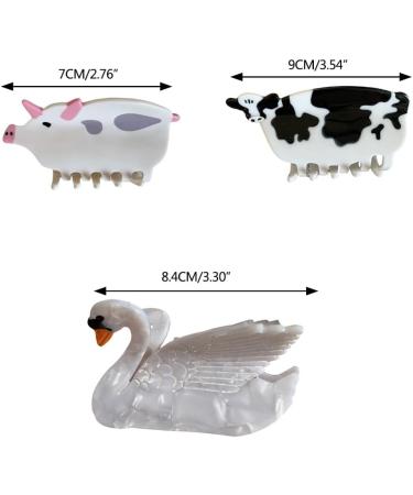 AJTUTUS Korean Super Cute Animal Shape Hairpin Cartoon Acetic Acid Hair Claw Clips for Women Girl Gripper Funny Hair Accessories - Buy Online on GoSupps.com