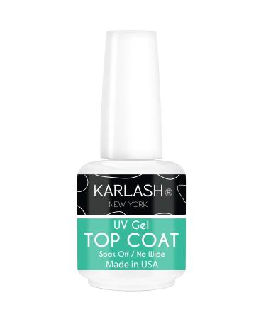 Karlash Professional USA Made 15ml No Wipe Gel Top Coat Shine Finish and Long Lasting, Soak Off UV Gel (1 Piece) 0.51 Fl Oz (Pack of 1)