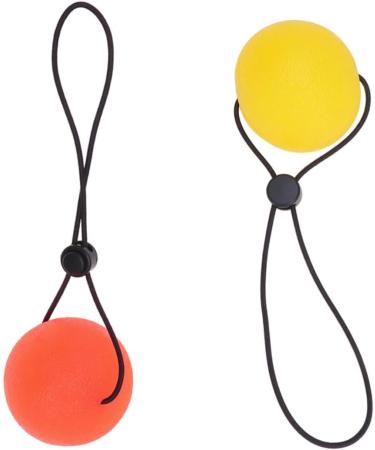 Solustrie Finger Handle Squeeze Ball - Wrist Exercise & Strength Training Toy - 5.3cm Orange Fitness Device - Buy Online on GoSupps.com