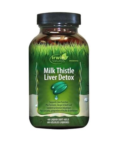 Irwin Naturals Milk Thistle Liver Health Supplement - Enhanced with Dandelion Artichoke Turmeric & Green Beet Root - 60 Liquid Softgels