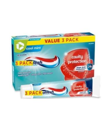 Cavity Aquafresh Protection Fluoride Toothpaste for Healthy Gums Strong Teeth and Fresh Breath Cool Mint 5.6 Oz (3 Pack)