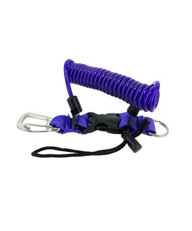 NC Scuba Diving Coil landyard Underwater Safety Coil Camera Light Torch Lanyard Clip Belt Buckle Purple Without Steel Ring