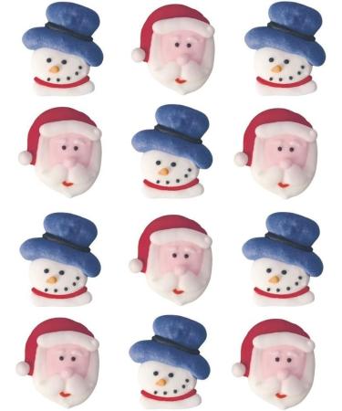 Edible Christmas Cake Decorations Santa Snowman x12. - Buy Online on GoSupps.com