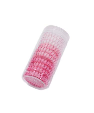canjoyn 10 Pcs Rubber Spiral Hair Ties Elastic Hair Bands No Crease Coil Hair Tie Ponytail Holders Hair Coils Phone Cord Hair Ties for Women Thick Hair (Pink)