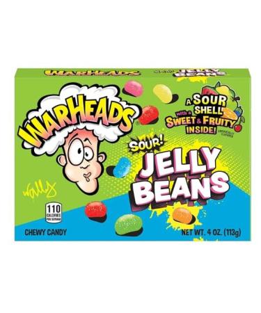 Warheads Sour Jelly Beans 4 oz (1 Pc) Delicious Tasty And Twisty Treat Gift Hamper For Birthday Christmas Sold By Kidzbuzz