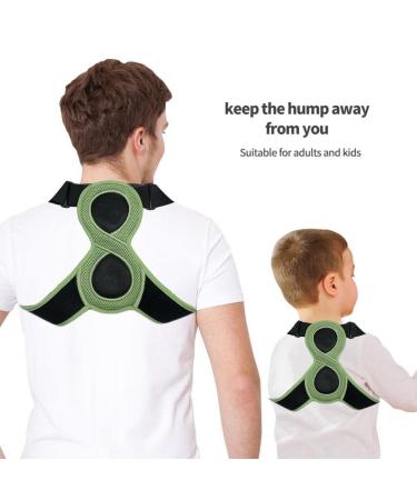 Buy POCREATION 8 Shaped Back Brace - Adjustable Posture Corrector for Adults | Hemp Fiber Support for Neck & Lower Back Relief - Black - Buy Online on GoSupps.com