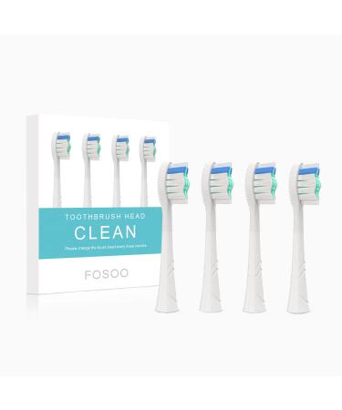 FOSOO Replacement Brush Head Electric Toothbrush Clean Brush Heads Refill Compatible with APEX/NOV/LUX Electric Toothbrush Used Pedex Bristles 4 Count