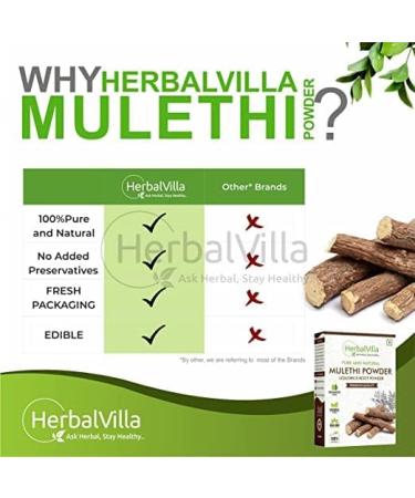 Drect Herbalvilla Mulethi Powder For Face Skin Eating and Hair (200 Grams) Skin Whitening | Yashtimadhu Powder Liquorice Powder for Eating - Buy Online on GoSupps.com