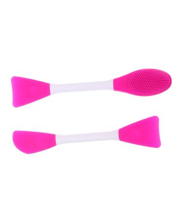 minkissy 1 Film Stick Set Brush Brush Cosmetic Brush Double-head Brush Skin Care Brush Skin Care Beauty Tool Multifunctional Silicone Brush Portable Brush Purple Plastic
