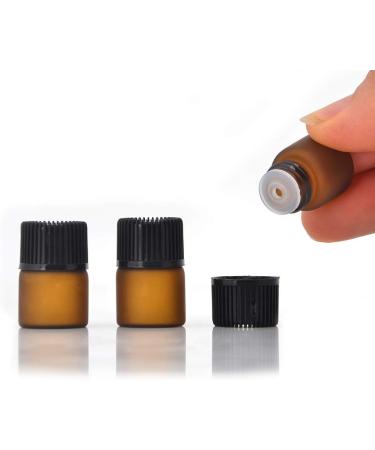 Enslz 50 Empty Amber Glass Bottles for Essential Oils - Refillable Brown 1ml | Perfect for DIY and Craft Projects - Buy Online on GoSupps.com