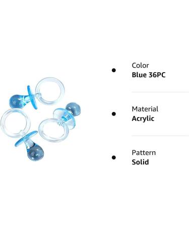 Adorox 2.5 Blue Acrylic Baby Pacifier Shower Favor - 36 Pieces - Buy Online on GoSupps.com