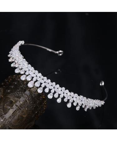 Aoligrace Small Cubic Zirconia Wedding Tiara - Sparkly CZ Princess Crown for Women | Mini Bridal Prom Hair Accessory - Buy Online on GoSupps.com