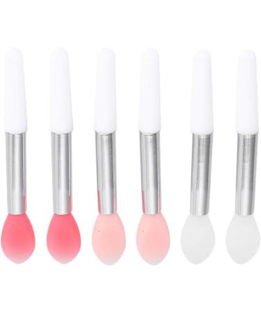 FRCOLOR Silicone Lip Brush 6 Pieces Reusable Single Head Lipstick Applicator Brushes Mini Silicone Lip Balm Brush Lip Balm Oil Applicator Professional Makeup Brush Tool (Pink White) - Buy Online on GoSupps.com