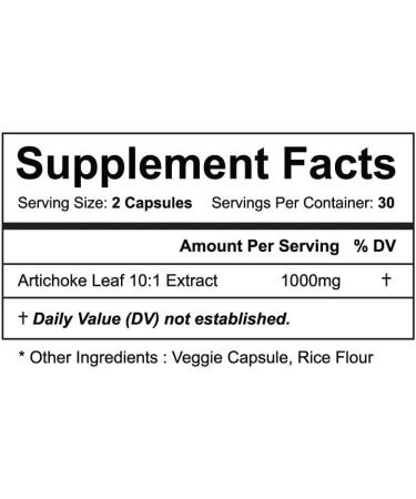 Vitapia Artichoke Leaf 1000mg | 10:1 Extract | 60 Vegan Capsules | Digestive & Liver Health, Metabolism Support - Buy Online on GoSupps.com