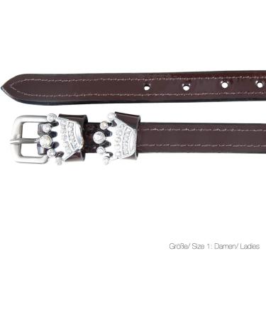 Buy PFIFF 102919 Patent Leather Spur Straps with Rhinestones - Brown Size 2 Children (40 cm x 1.3 cm) | International Shipping Available - Buy Online on GoSupps.com