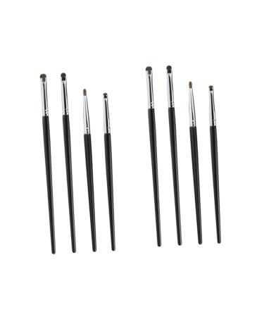 Beavorty 8 Pcs Eye Shadow Brush Set Eyeshadow Brush Fine Precision Eyeliner Brush Eye Liner Brush for Makeup 16.90X0.40X0.40CMx2pcs Blackx2pcs