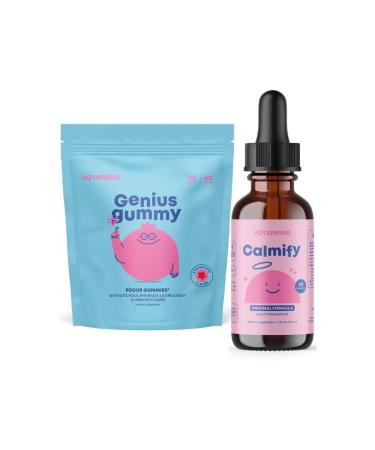 JoySpring Magnesium Citrate Liquid and Genius Focus Gummies for Kids
