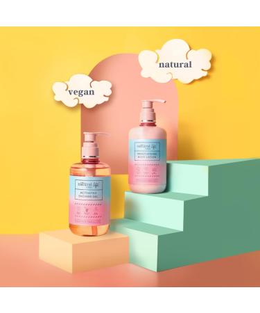 Natural Vibes Activated Shower Gel - Hydrate & Deep Cleanse for All Skin Types | 300 ml | Unisex Body Wash - Buy Online on GoSupps.com
