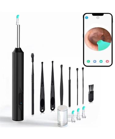 Ear wax removal Otoscope 1926p WIFI ORMER CAMERA 5MP HD Ohr Kamera-I-IP67 Waterproof ear mirror 360 -wide angle Otoscope camera with 6 LEDs for iPhone iPad and Android smartphones (black