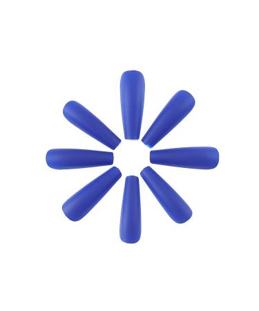 Brishow Coffin Artificial Nails - Long Ballerina Acrylic Press-On Nails (Blue) - 24 Pieces for Women & Girls - Shop Internationally! - Buy Online on GoSupps.com