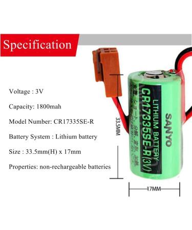 3V 1800mAh PLC Replacement Battery (20 Pcs) for SANYO CR17335SE-R - International Shipping Available - Buy Online on GoSupps.com