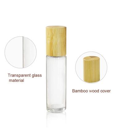 Buy 6 Count 10ml Bamboo Roll-On Bottles for Essential Oils | Clear Glass with Bamboo Lid | Portable Aromatherapy & Perfume Vials - Buy Online on GoSupps.com