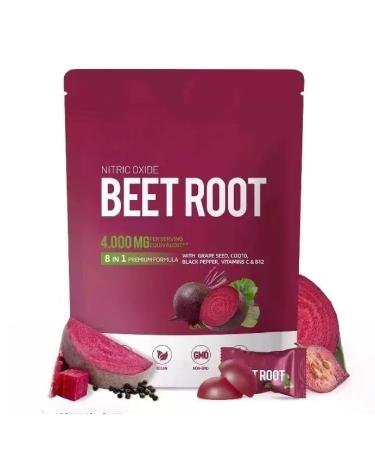 Betterave 8-en-1 Premium Energy - Extrait de betterave extrait de p pins de raisin extrait de poivre noir vitamines C et B12