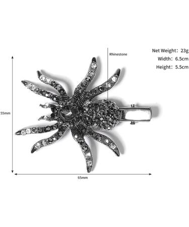Lurrose Halloween Hair Clip for Women Gothic Sparkling Rhinestone Spider Hair Barrettes Halloween Party Masquerade Cosplay Accessory - Buy Online on GoSupps.com