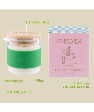 ANSOYER Vanilla Massage Candle 200g - Luxurious Aromatherapy for Relaxation & Wellness - Buy Online on GoSupps.com