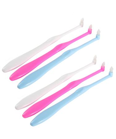 ZHUOEEDAAY 6 Pcs Tuft Toothbrushes Tufted Brush Slim Teeth Brush for Teeth Detail Cleaning and Braces Clean Soft and Compact Trim Tooth Toothbrush Rose Red Blue White