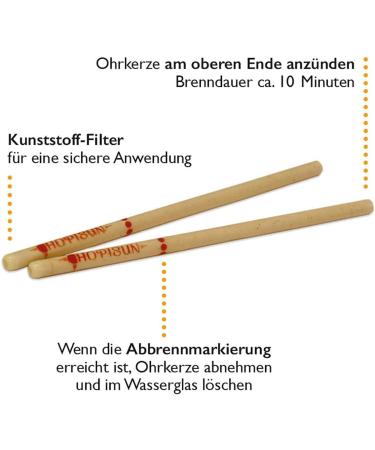 HOPISUN Ear Candles 10 Pcs with Safety Filter - Safe & Effective Ear Wax Removal - International Shipping Available - Buy Online on GoSupps.com