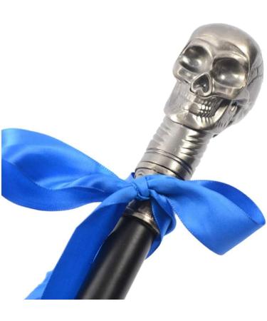 Wooden Walking Stick Solid Cane Skull Walking Stick Silver-Tone Nickel Plated Handle &Wood Walking Stick-Walking Cane Wooden Stick Nautical Cane Antique Stick for Men &Women