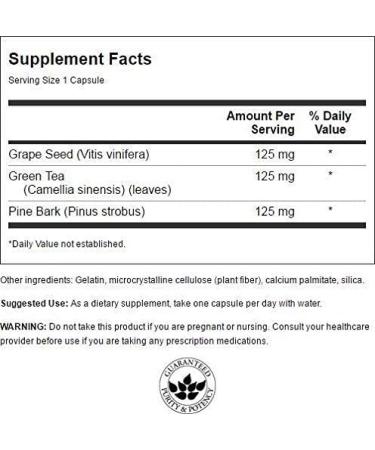 Swanson - Grape Seed Green Tea & Pine Bark Complex 60 Capsules 1 count - Buy Online on GoSupps.com
