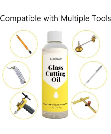 Glass Cutting Oil  Suitable for All Glass Cutting Tools  4 Ounces Glass Cutter Oil is Used for Cutting Glass  Stained Glass  Glass Bottles  Tiles and Mirrors - Buy Online on GoSupps.com