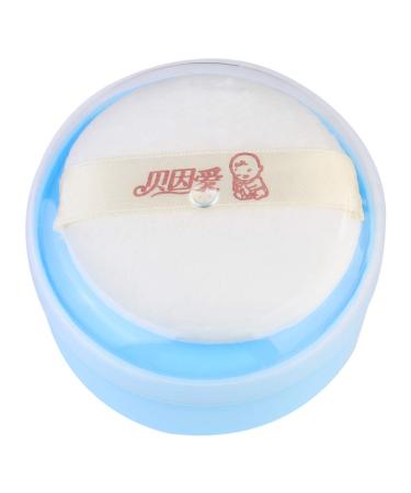 Uonlytech Blue Powder Puff Baby Talcum Powder Puff After Bath Powder Puff and Container for Home and Travel