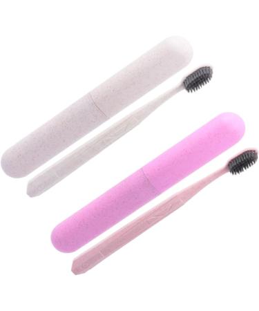 TOVINANNA 6-Piece Travel Toothbrush Set - Kids & Adults Toothbrushes with Containers for Gum Care & Long Handle Toothpaste - Buy Online on GoSupps.com