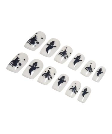 12 Halloween Themed Fake Nails with Glue (HN8)