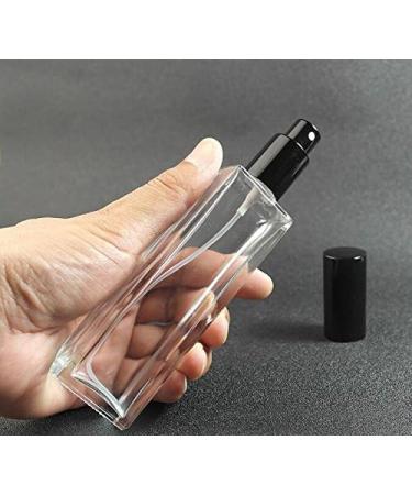 Refillable Glass Perfume Spray Bottle 50ml - Travel Essential Oil & Makeup Tool - Black Closure - Perfect Gift - Buy Online on GoSupps.com